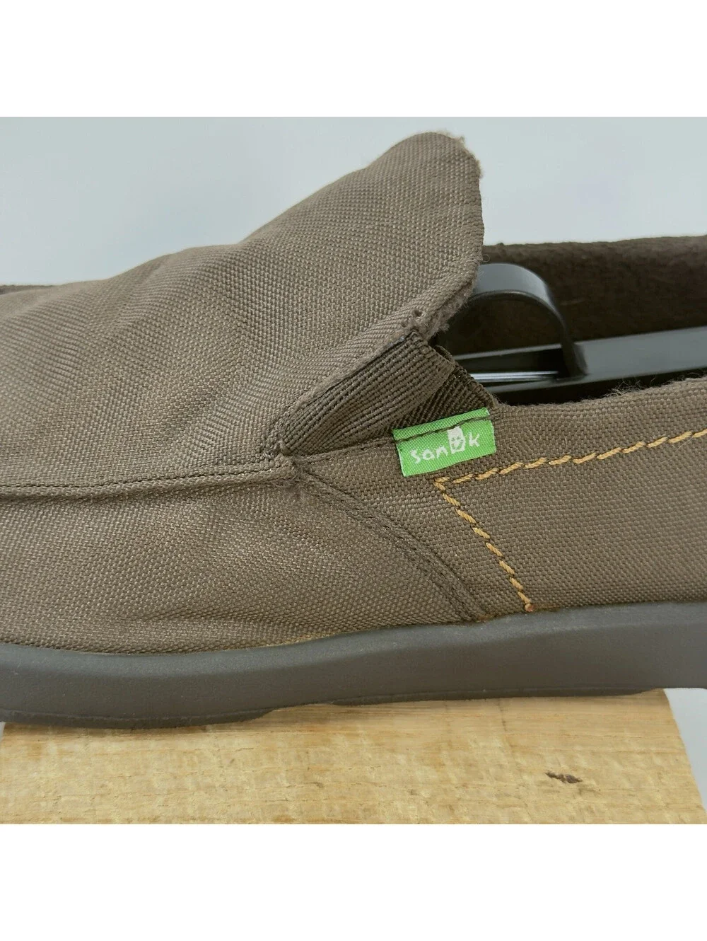Sanuk Sidewalk Surfer Slip On Shoes Men 7 Brown Canvas Casual Loafers Comfort